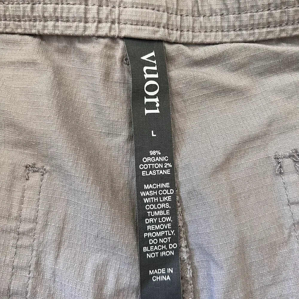 Vuori Vintage Ripstop Cargo Utility Shorts 32” Large 3” High Rise Elastic Waist